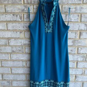 Sleeveless Halter Neck Shift Dress Women's